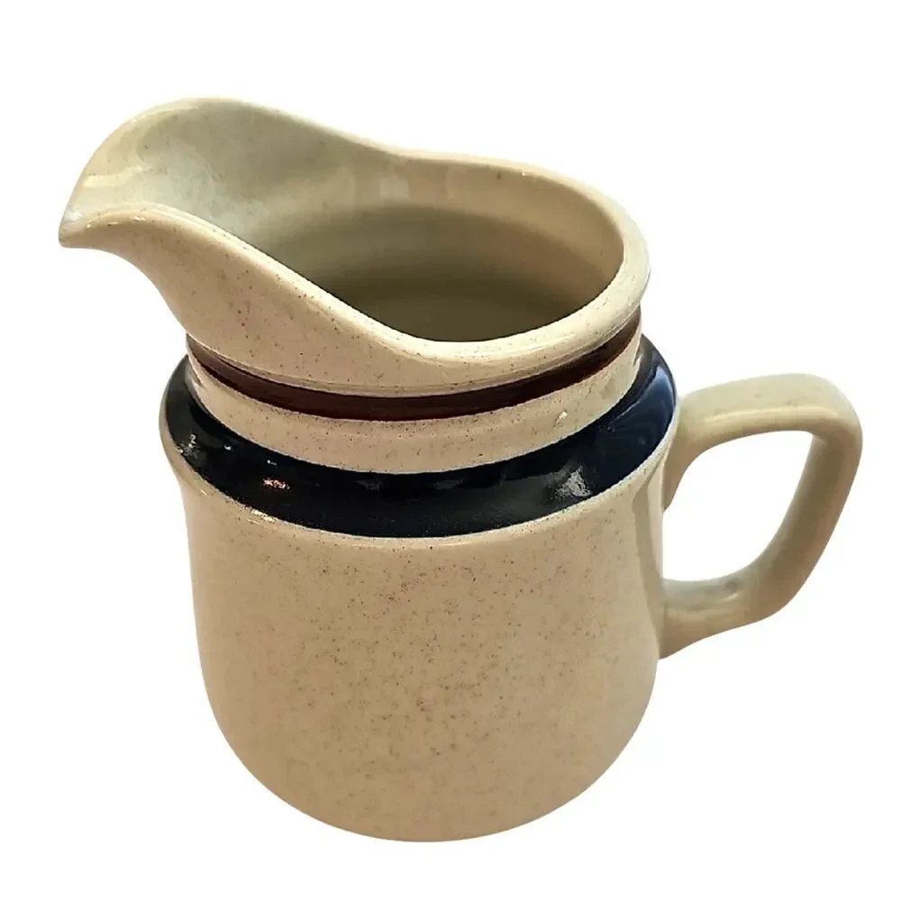 Chateau 1980's Japan Hand Painted Stoneware Kitchen Set w/Navy and Brown Accents